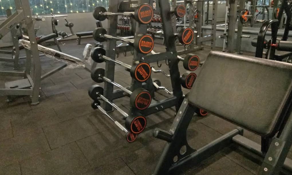 Barbell and bench area
